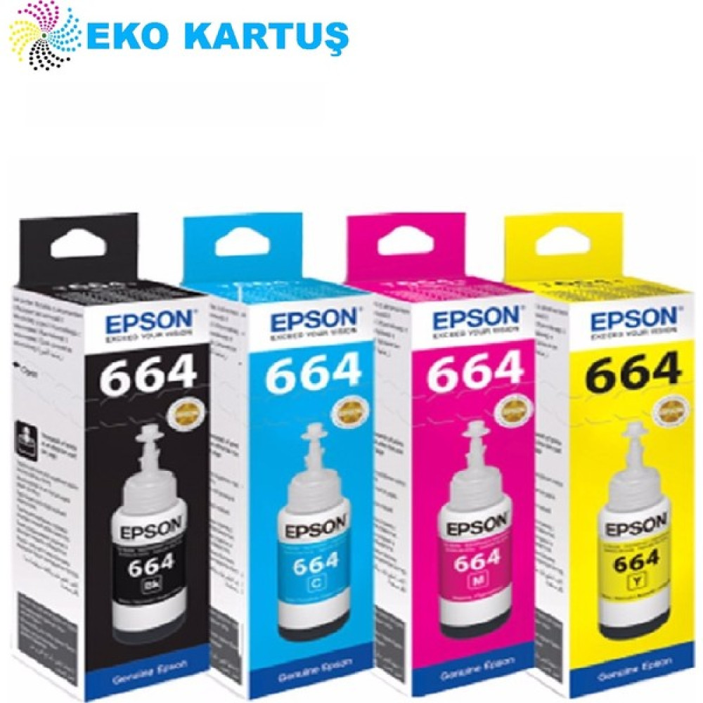 Eko Kartuş Epson Ecotank L1455 (T664) Takım Mürekkep - Renkli Kartuşlar Fiyatı
