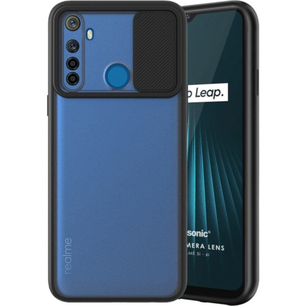 Ekolaks Oppo Realme 6i - 5i Uyumlu Kılıf Slide Sürgülü Kamera Lens Korumalı Siyah Cep Telefonu Kılıfı Fiyatı