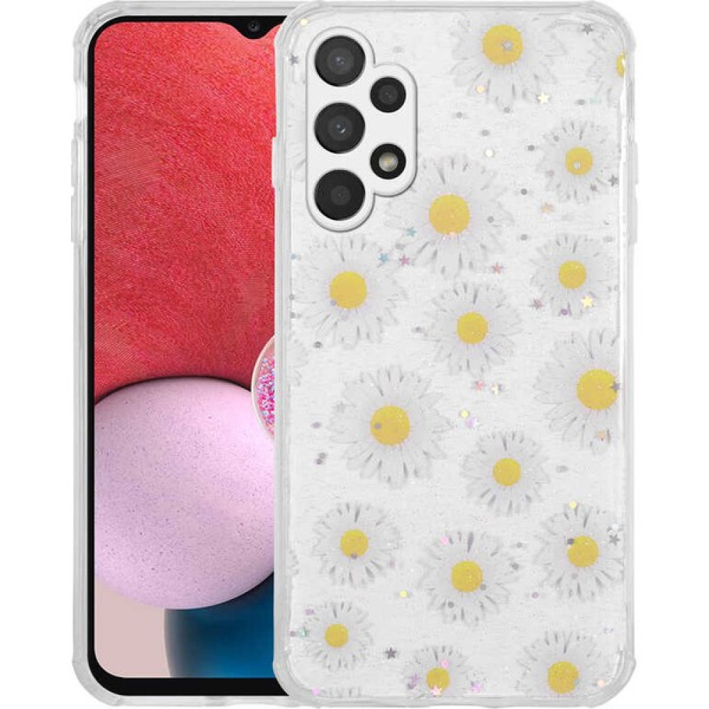 Ekolaks Samsung Galaxy A13 4g Kılıf Natural Bayan Flower Çiçek Papatya Desenli Silikon + Ekran Koruyucu Cep Telefonu Kılıfı Fiyatı