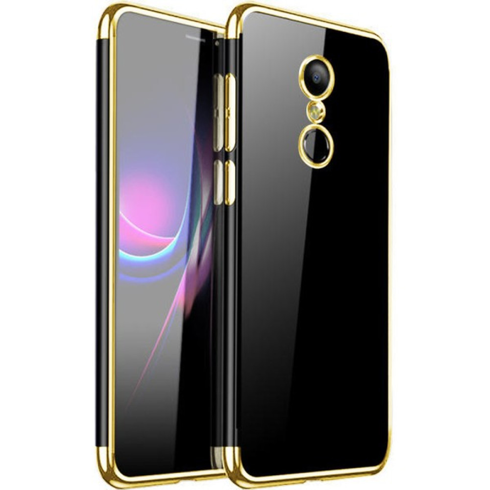 Ekolaks Xiaomi Redmi 5 Plus Kılıf Electroplate Planting Tpu Şeffaf Lazer Ince Slim Silikon - Gold Cep Telefonu Kılıfı Fiyatı