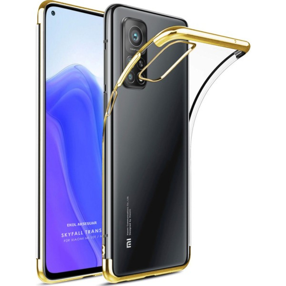 Ekolaks Xioami Mi 10T Kılıf Electroplate Planting Tpu Şeffaf Lazer Ince Slim Silikon - Gold Cep Telefonu Kılıfı Fiyatı
