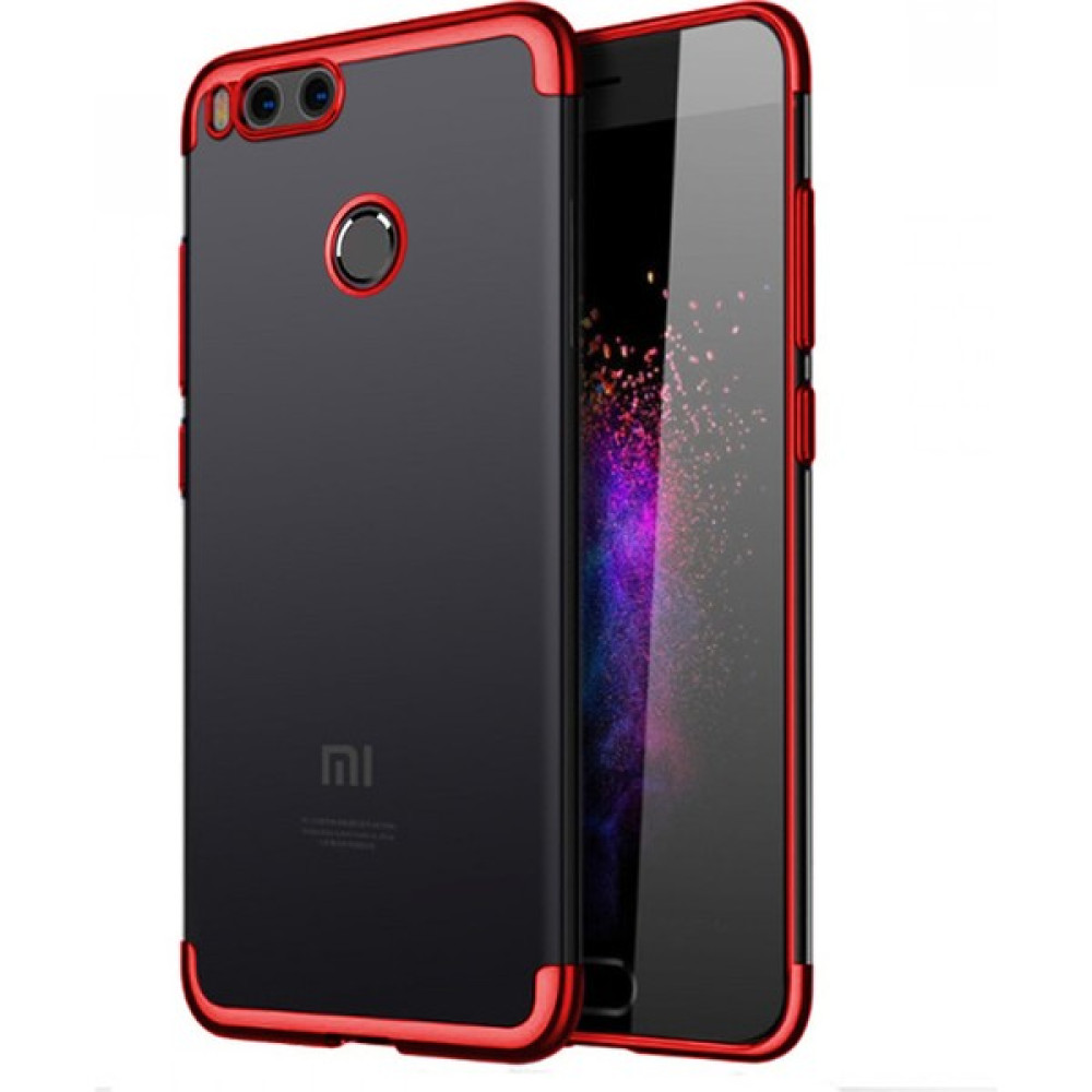 Ekolaks Xioami Mi 5x Kılıf Electroplate Planting Tpu Şeffaf Lazer Ince Slim Silikon - Kırmızı Cep Telefonu Kılıfı Fiyatı