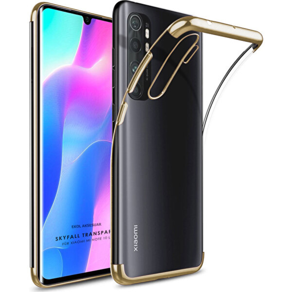 Ekolaks Xioami Mi Note 10 Lite Kılıf Electroplate Planting Tpu Şeffaf Lazer Ince Slim Silikon - Gold Cep Telefonu Kılıfı Fiyatı