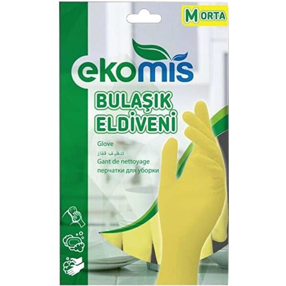 Ekomis Bulaşık Eldiveni Orta Boy - Sarı - M Temizlik Malzemeleri Fiyatı