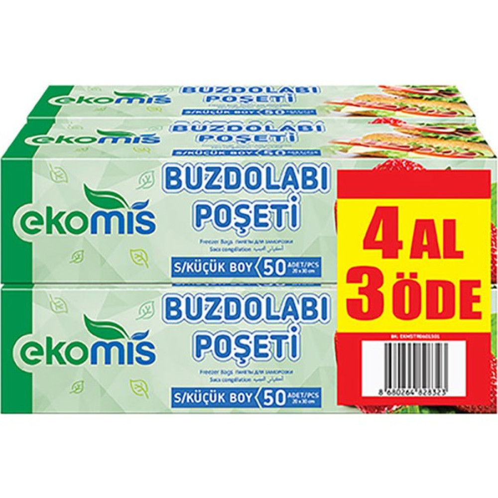 Ekomis Buzdolabı Poşeti 4 Al 3 Öde Küçük Boy 20 x 30 cm Buzdolabı Poşeti Fiyatı