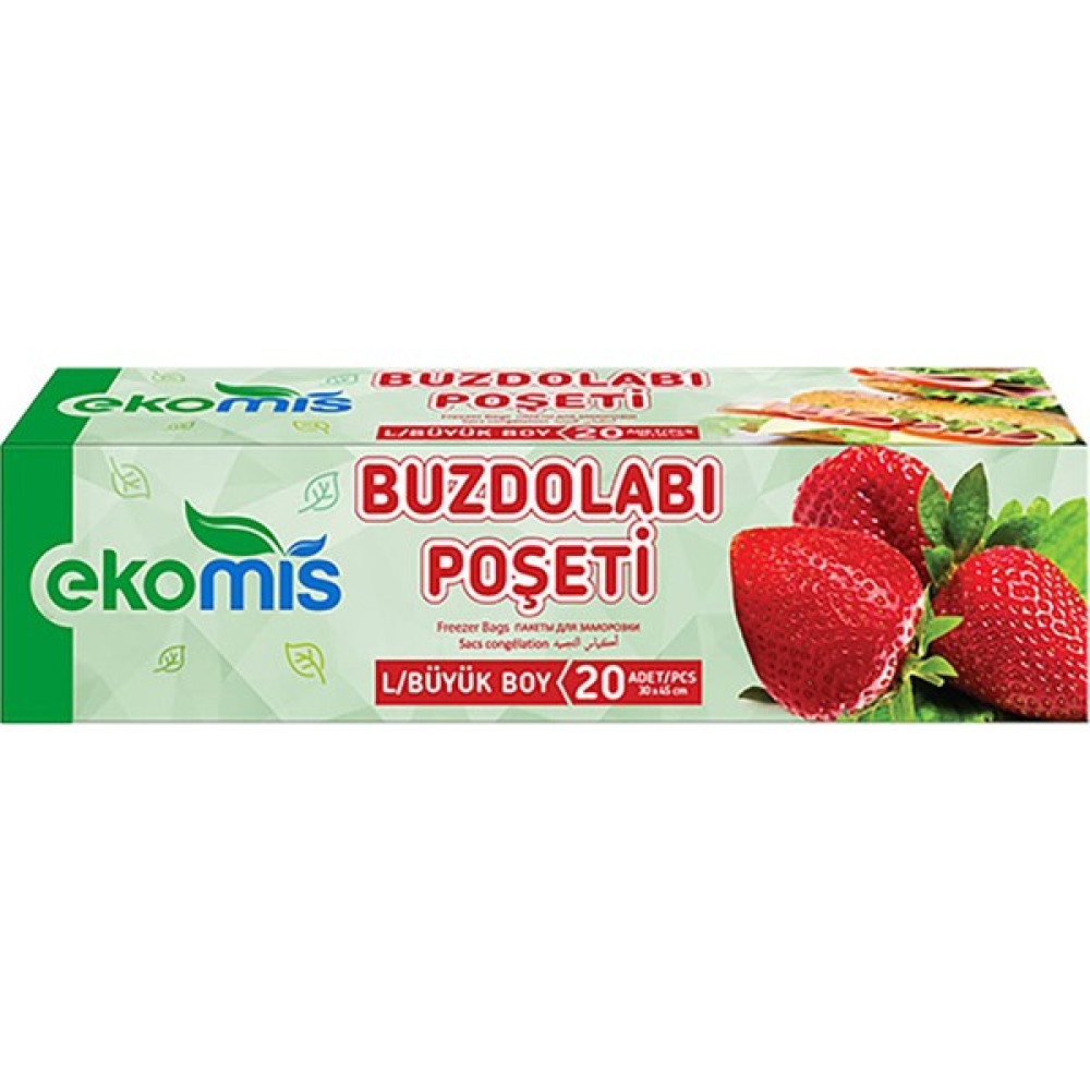 Ekomis Buzdolabı Poşeti Büyük Boy 20'li 30 x 45 cm Buzdolabı Poşeti Fiyatı