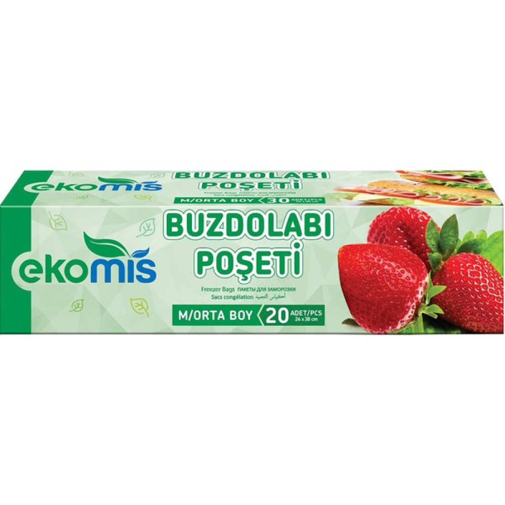 Ekomis Buzdolabı Poşeti Orta Boy 20'li 24 x 38 cm Buzdolabı Poşeti Fiyatı