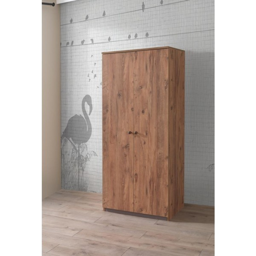 Ekonomik 2 Kapılı Gardrop Elbise Dolabı 80x53x180cm - Meşe Gardrop & Dolap Fiyatı