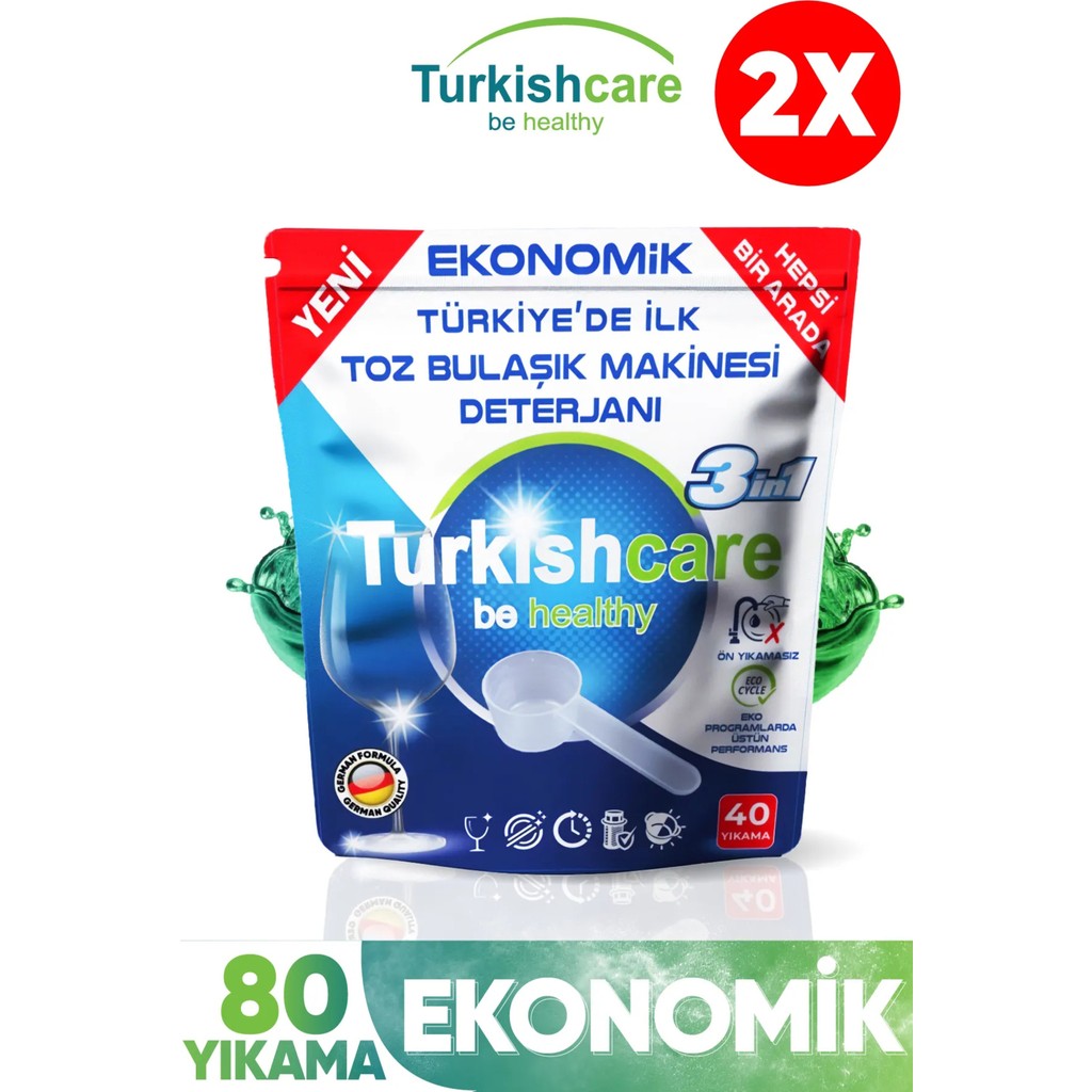 Ekonomik Hepsi Bir Arada Bulaşık Makinesi Tablet Deterjanı Toz 40x2 80 Yıkama Bulaşık Makineleri Fiyatı