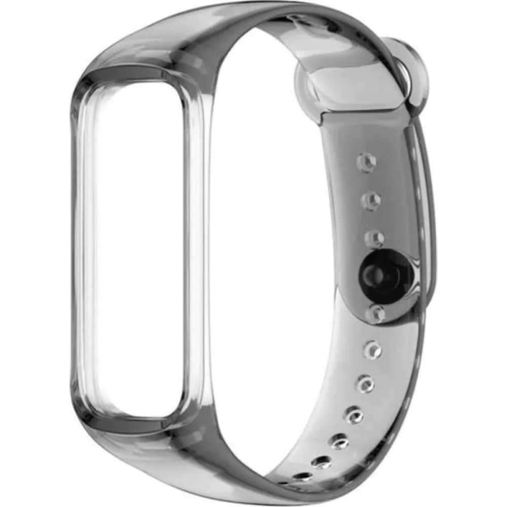 Ekoodukkan Samsung Galaxy Fit 2 (SM-R220) Uyumlu Renkli Şeffaf Silikon Kordon Kayış - Füme Giyilebilir Teknoloji Aksesuarları Fiyatı