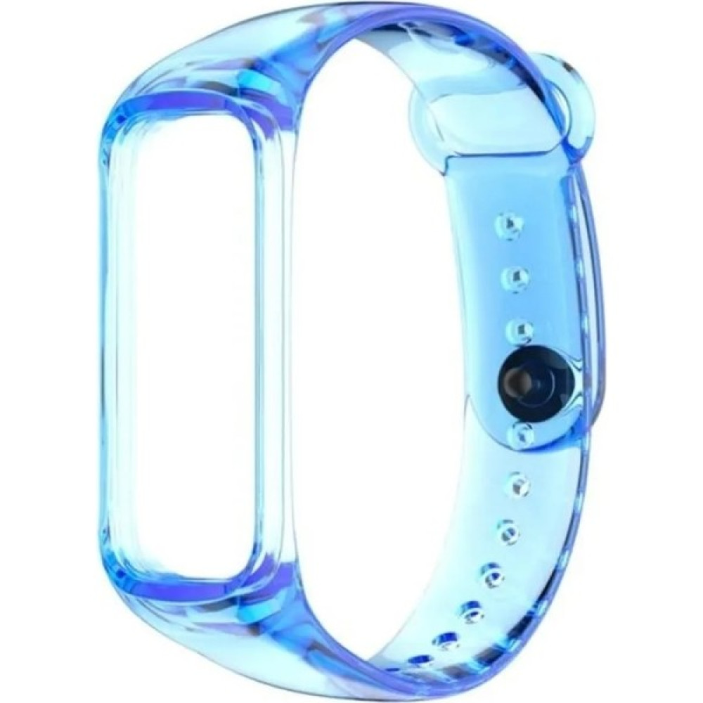 Ekoodukkan Samsung Galaxy Fit 2 (SM-R220) Uyumlu Renkli Şeffaf Silikon Kordon Kayış - Mavi Giyilebilir Teknoloji Aksesuarları Fiyatı