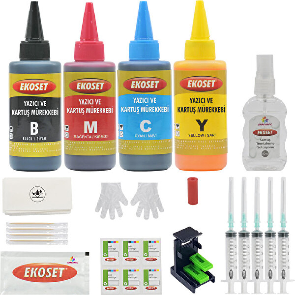 Ekoset Canon PG-510 CL-511 uyumlu Kartuş dolum seti 4X100ml Kartuş Dolum Ürünleri Fiyatı