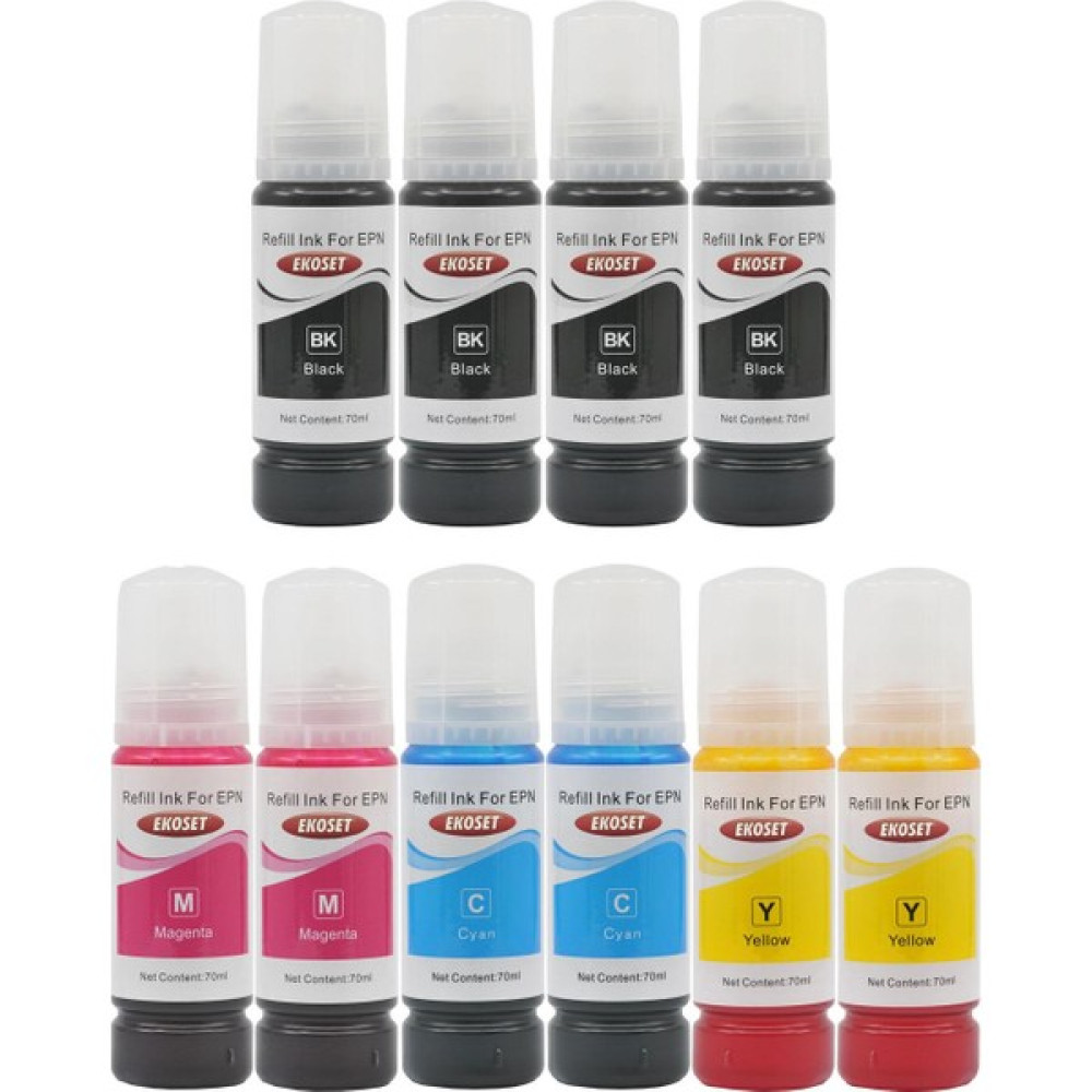 Ekoset Epson 103 L3250 L3251 L3260 L3266 Uyumlu Muadil Mürekkep 70ML 10 Adet - Renkli Kartuşlar Fiyatı