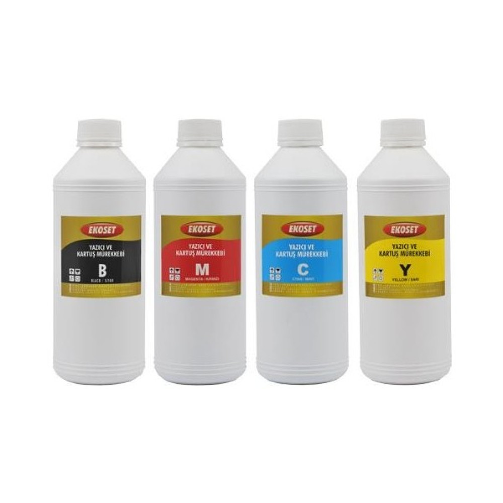 Ekoset Epson Ecotank L3256 L5290 L5296 Uyumlu 4 Renk Muadil Mürekkep 4X1LITRE - Renkli Kartuşlar Fiyatı