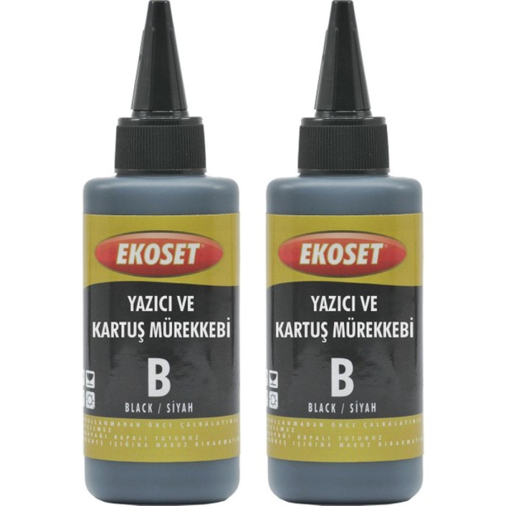 Ekoset Siyah Yazıcı ve Kartuş Mürekkebi 2X100ML Kartuş Dolum Ürünleri Fiyatı