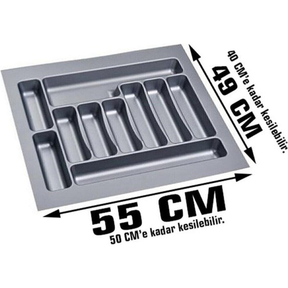 Eks Ticaret Deltaaks Mobilya Aksesuarları 55/49 Cm Cekmece Içi Kasıklık Gri 49/39 Cm Kadar Kesılebıır Pratik Mutfak Gereçleri Fiyatı