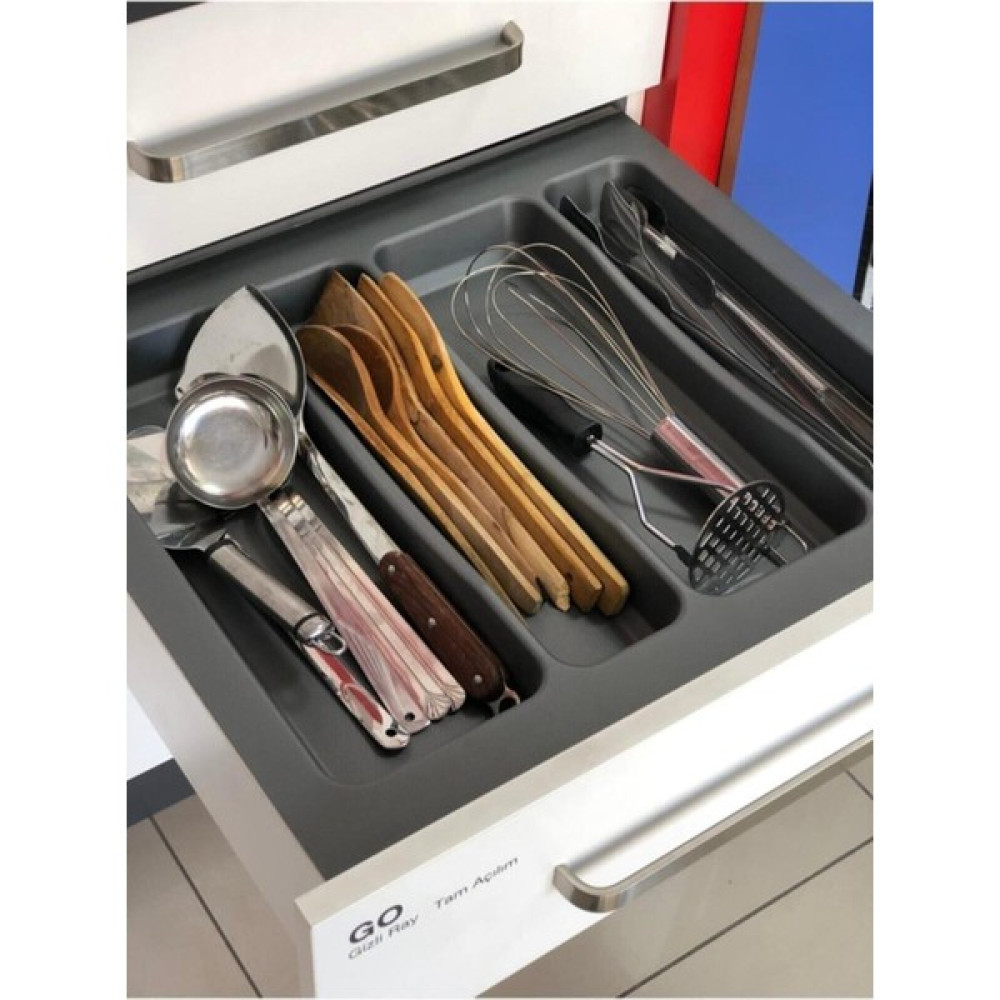 Eks Ticaret Deltaaks Mobilya Aksesuarları 62/49 Cm Cekmece Içi Kepçelik Gri 50/40 Cm Kadar Kesılebıır Pratik Mutfak Gereçleri Fiyatı