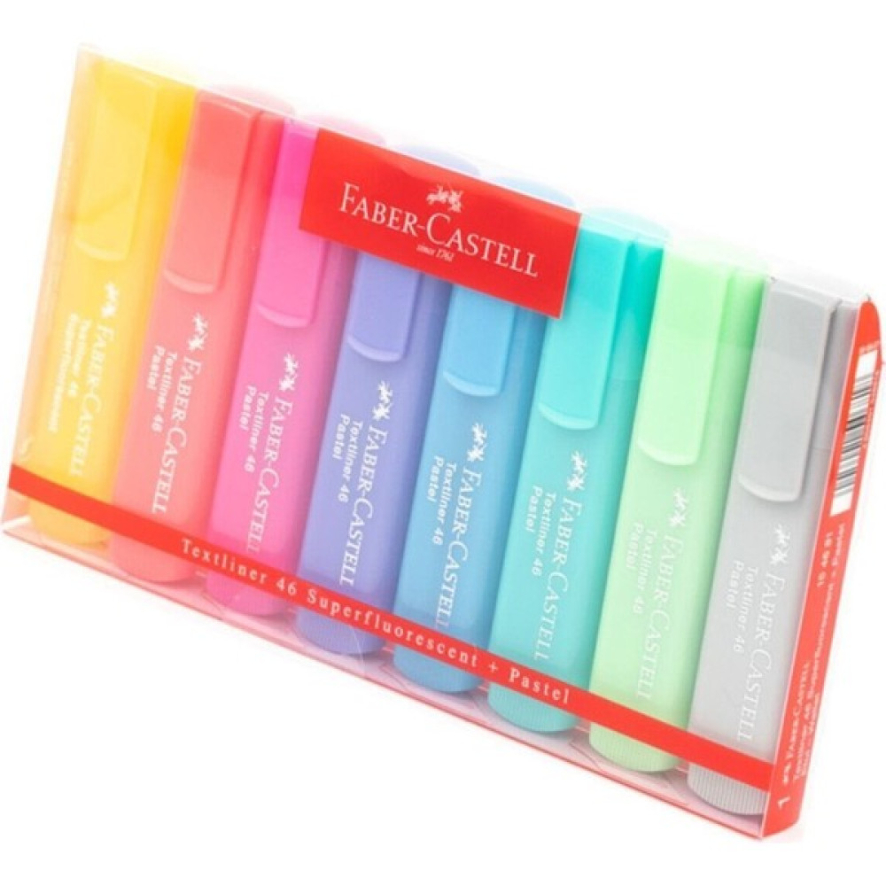 EKS Ticaret Faber Castell Pastel Blisterli Set Fosforlu Kalem 8'li Faber Castell Pastel Keçe Uçlu Kalem Fiyatı