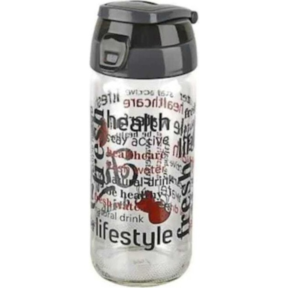 EKS Ticaret Katre Trade Titiz Plastik Rox Matara KC-382/500ML-17OZ Cam Su Şişesi Gri Suluk Fiyatı