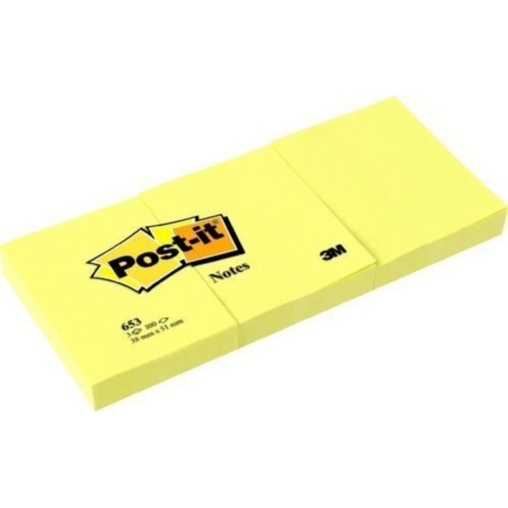 EKS Ticaret Post-It 3m Post-It 653 38*51 100 Yp Pastel Sarı 3 Lü Not Defteri & Bloknot Fiyatı