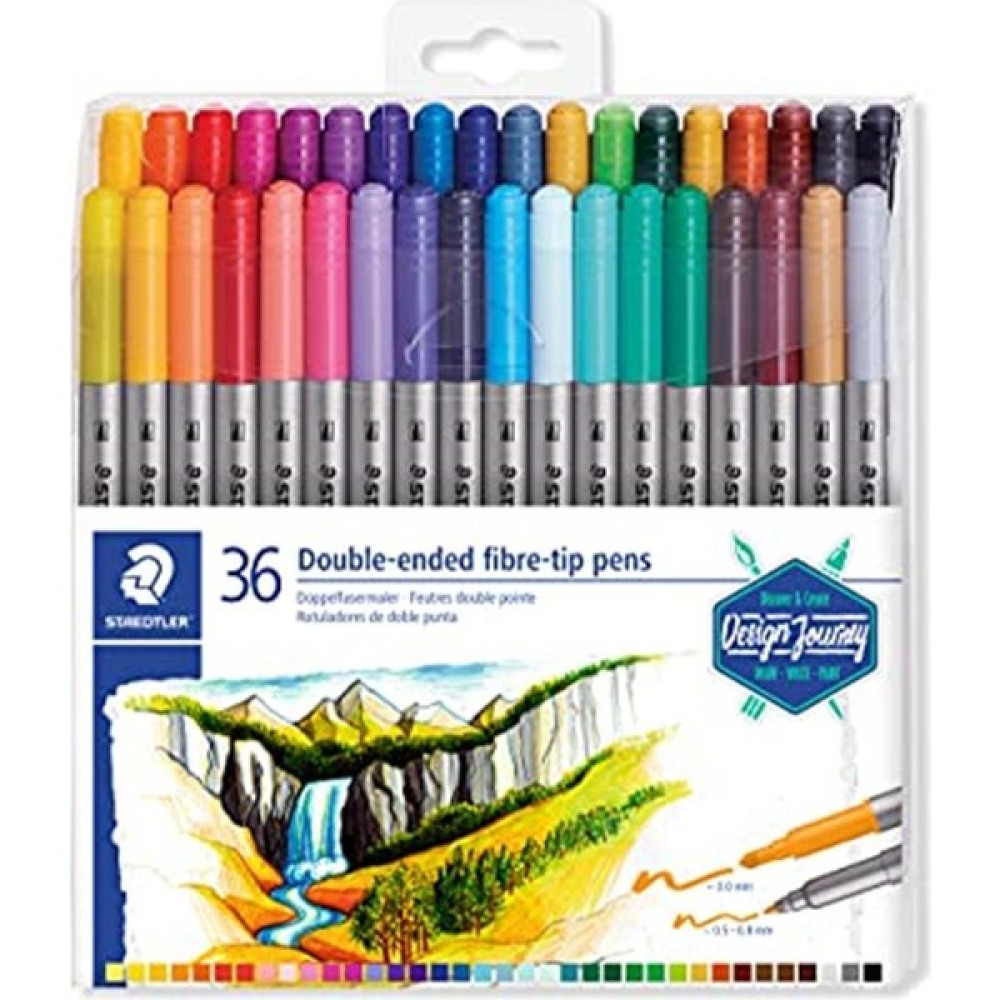 EKS Ticaret Staedtler 3200 TB36 Çift Uçlu Keçeli Kalem 3.0 0.50.8 mm 36'lı Tükenmez Kalem Fiyatı