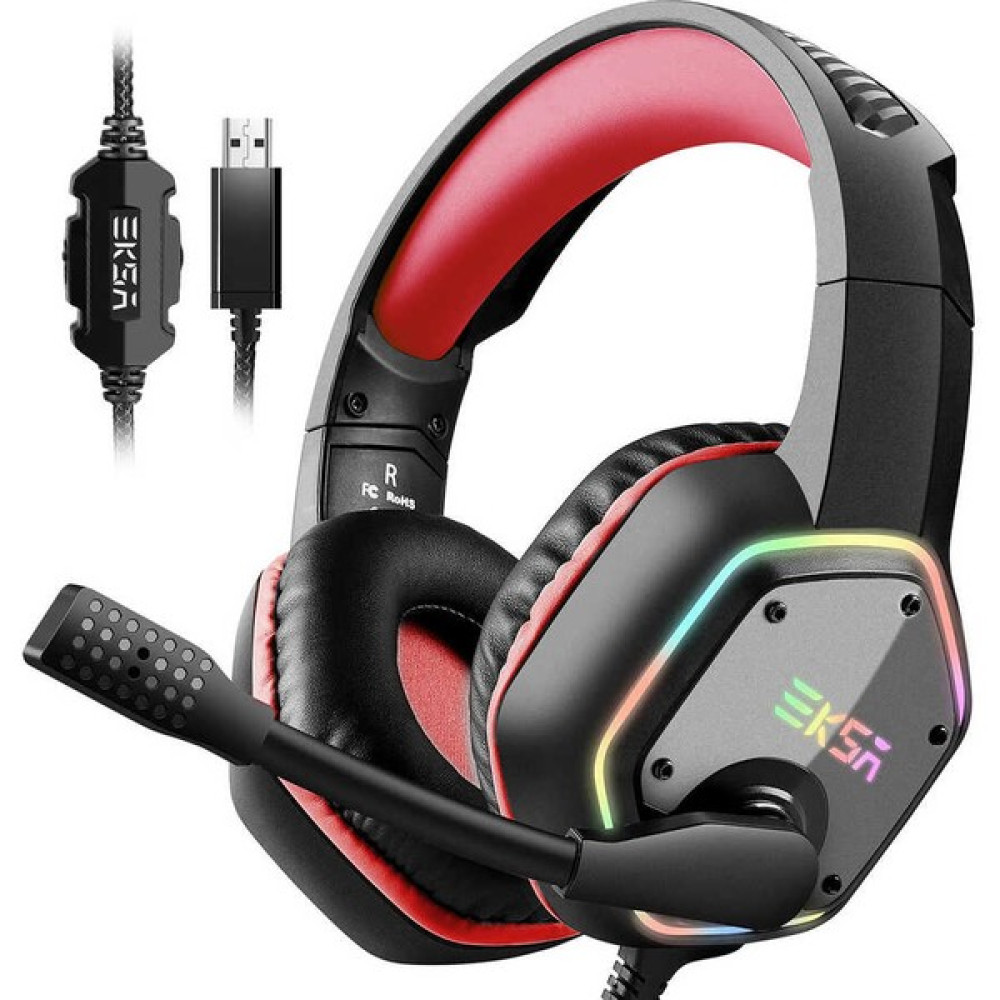 Eksa E1000 Gaming Kulaklık Oyuncu Kulaklığı 7.1 Surround Rgb LED USB Bağlantı & Mikrofon - Siyah Kulak Üstü Kulaklık Fiyatı
