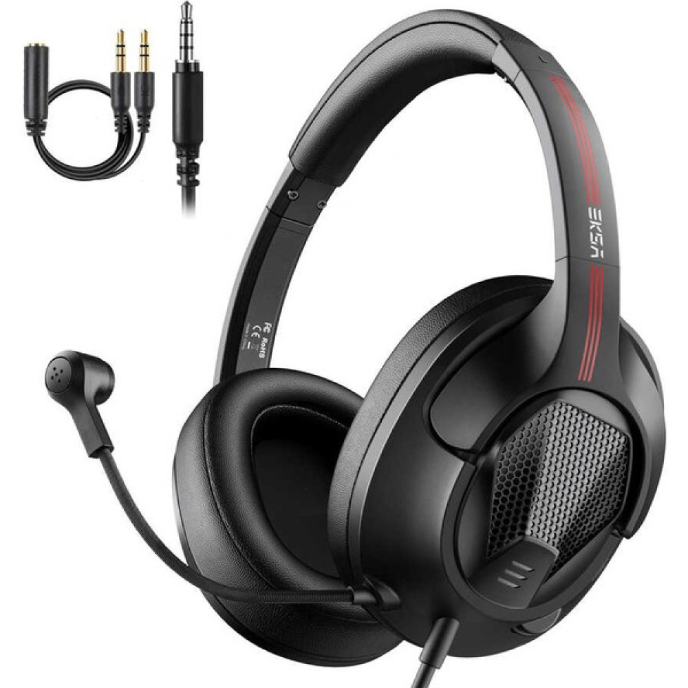 Eksa E3D Gaming Kulaklık Oyuncu Kulaklığı LED Işıklı 3.5 mm & Çıkarılabilir Mikrofon - Siyah Kulak Üstü Kulaklık Fiyatı