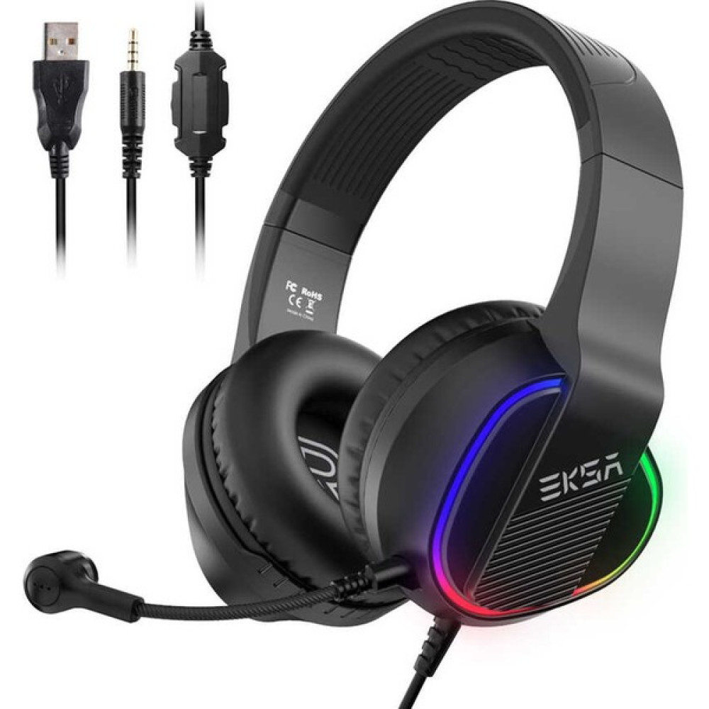 Eksa E400 Gaming Kulaklık Oyuncu Kulaklığı 3D Surround Rgb LED 3.5 mm & Çıkarılabilir Mikrofon - Siyah Kulak Üstü Kulaklık Fiyatı