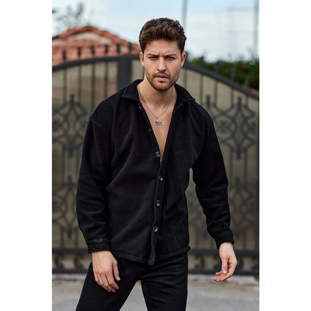 EKZMODA Erkek Siyah Oversize Kalın Kışlık Oduncu Polar Erkek Giyim Gömlek XL Beden Kadın Gömlek Fiyatı