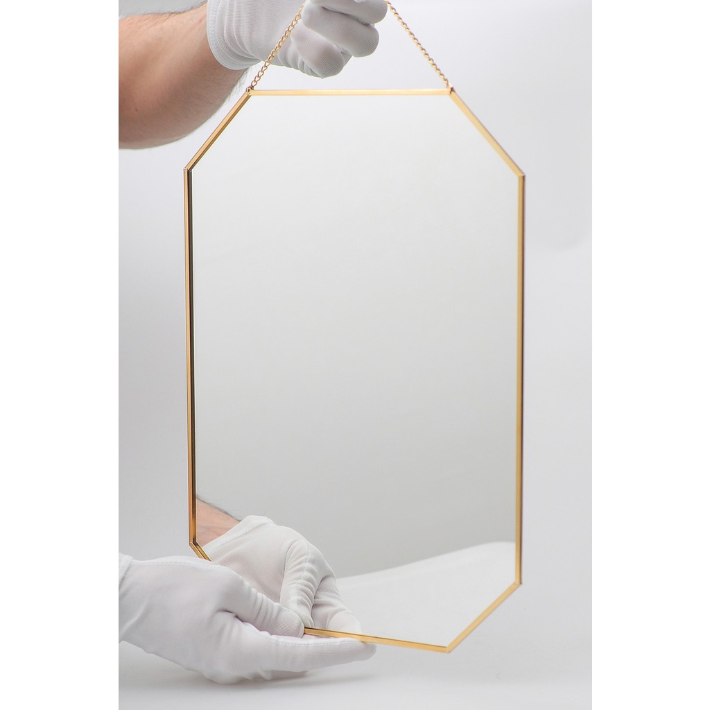 El Crea Designs Ayna Dekoratif Duvar Askılı Iskandinav Tarzı Makyaj Banyo Bohem Dekorasyon Pirinç Gold Brass 35 x 25 cm SSD / Solid State Drive Fiyatı