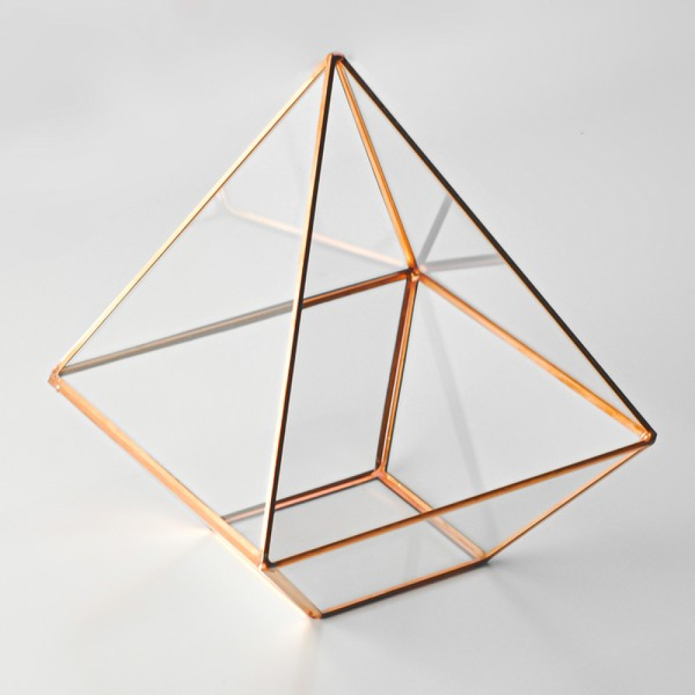 El Crea Designs Bakır Rose Geometrik Teraryum Prizma Cam Fanus Bitki Fiyatı