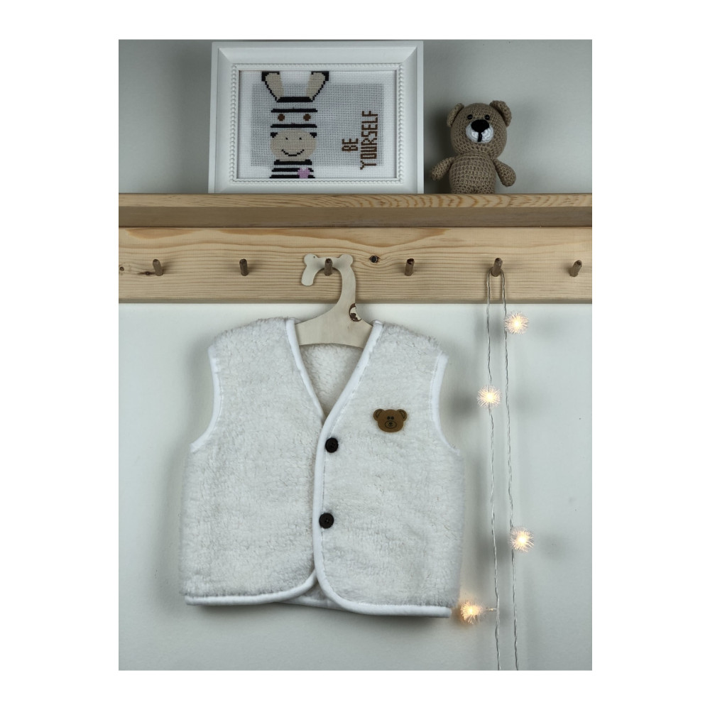 ELA MAMA Peluş Polar Bebek Yelek Wellsoft Ayı Ekru 6-9 AY Beden Kadın Yelek Fiyatı