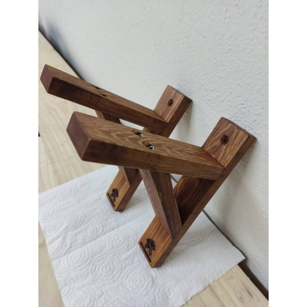 Ela Wood Working Elawoodworking Dekoratif Raf Ayağı 2'li Paket, Raf Montaj Aparatı, Ahşap Raf Standı, Raf Standı - Koyu Kahverengi Nalburiye & Hırdavat Fiyatı