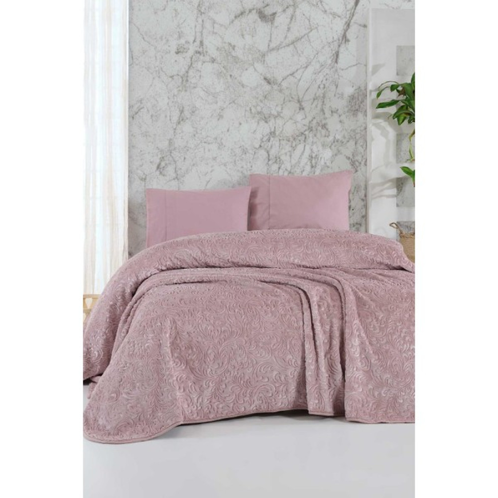 Elart Embos Battaniye Çift Kişilik Gülkurusu 220X240CM - 3000 gr - Gül Kurusu - 200 x 220 cm Battaniye Fiyatı