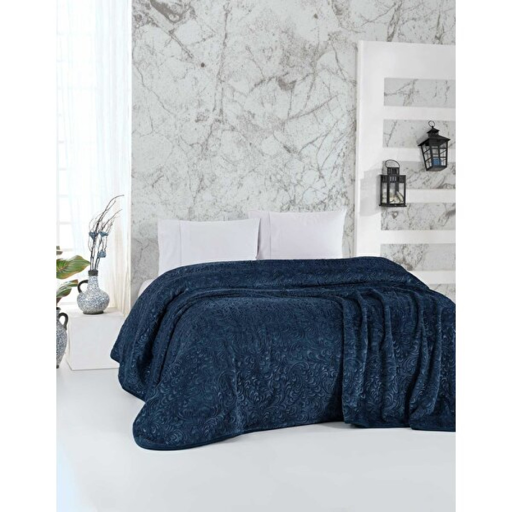 Elart Embos Battaniye Çift Kişilik Lacivert 220X240CM - 3000 gr - 200 x 220 cm Battaniye Fiyatı