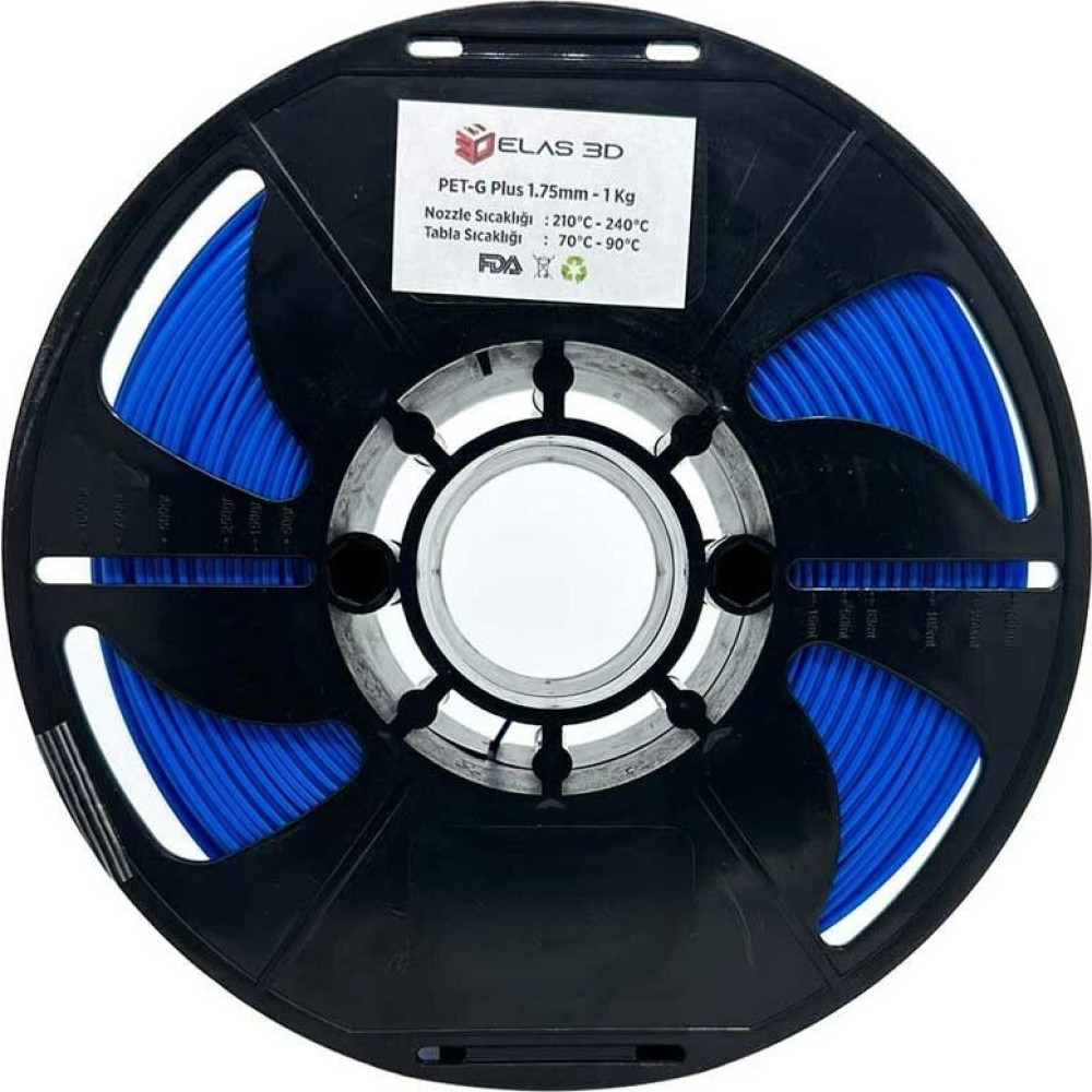 Elas 3D Elas 1.75MM Mavi Pet-G Plus Filament 1kg Filament Fiyatı