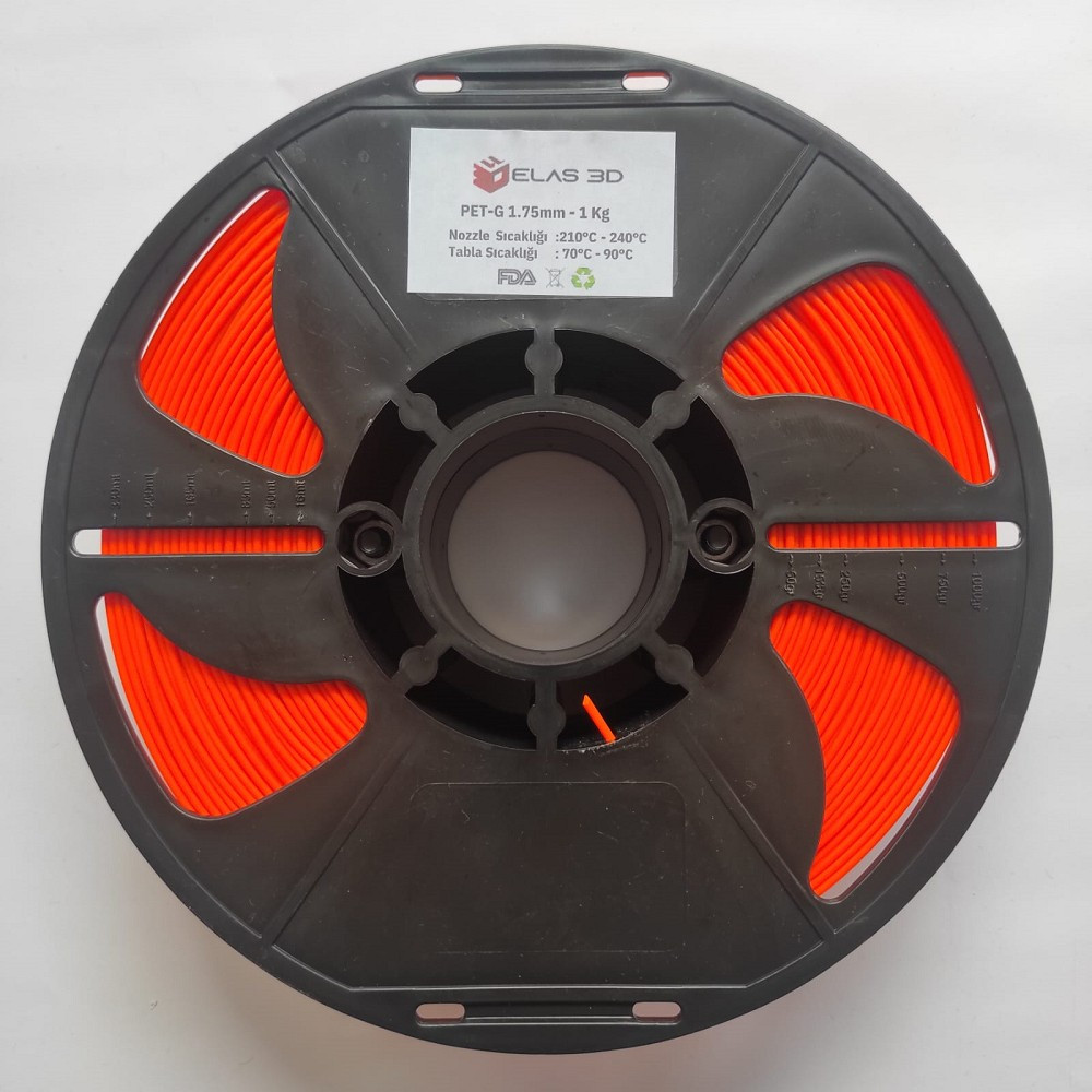 Elas 3D Elas 1.75MM Turuncu Pet-G Filament 1kg Filament Fiyatı