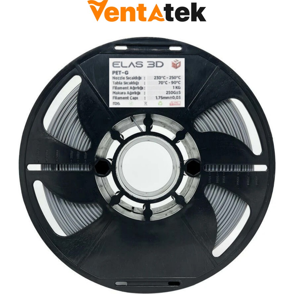 Elas 3D Gri Petg Filament - 1.75MM - 1 kg Filament Fiyatı