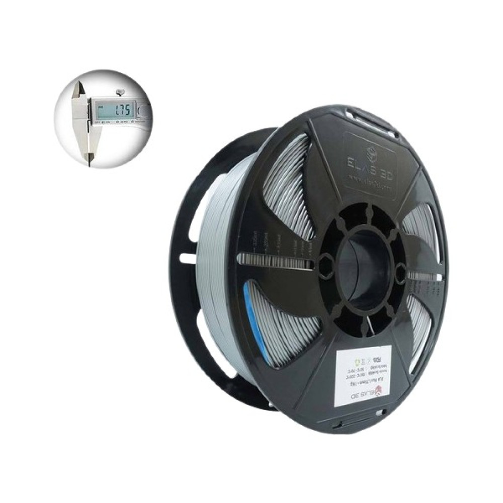 Elas 3D Pla Plus Filament 1.75 mm 1 kg Gümüş Gri Filament Fiyatı