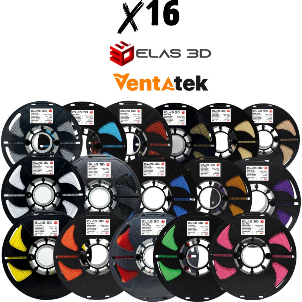 Elas 3D Pla Pro Filament 1.75MM 16 kg Avantajlı Paket Filament Fiyatı