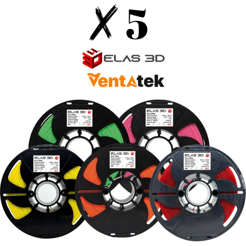 Elas 3D Pla Pro Filament 1.75MM 5 kg Avantajlı Paket Filament Fiyatı