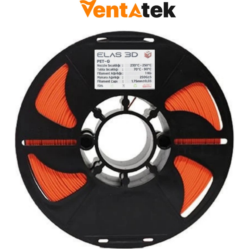 Elas 3D Turuncu Petg Filament - 1.75MM - 1 kg Diğer Fiyatı