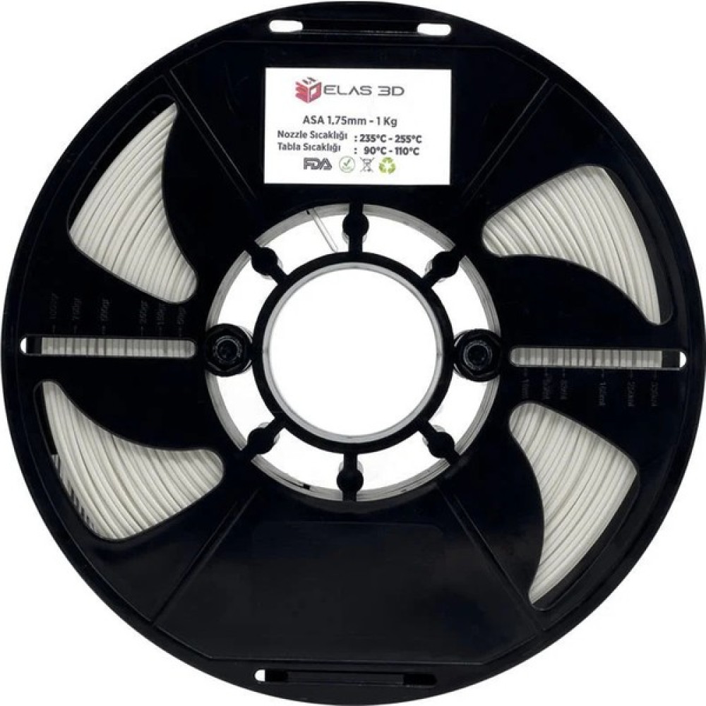 Elas Asa Beyaz Filament 1.75MM 1kg Standart Filament Fiyatı