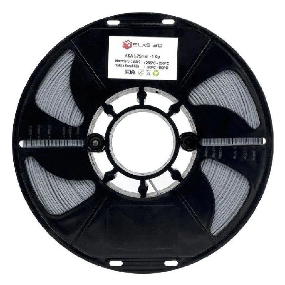Elas Asa Gri Filament 1.75MM 1kg Standart Filament Fiyatı