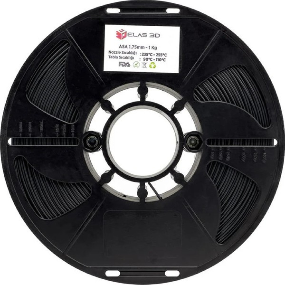 Elas Asa Siyah Filament 1.75MM 1kg Standart Filament Fiyatı
