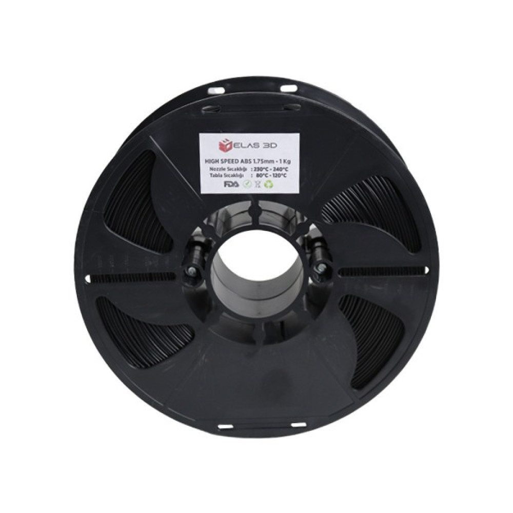 Elas Hyper Abs Filament Siyah 1.75 mm 1kg Standart Filament Fiyatı