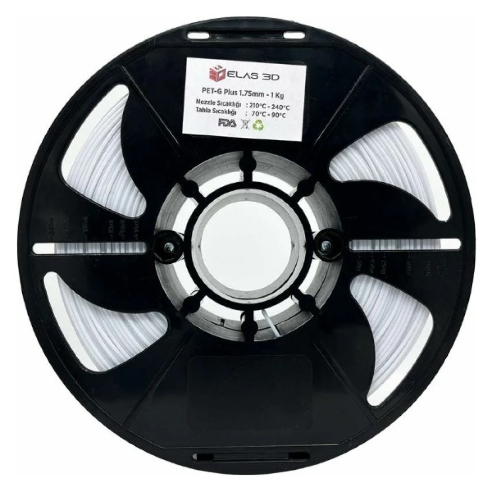 Elas Pet-G Plus Filament Beyaz 1.75MM 1kg Standart Filament Fiyatı