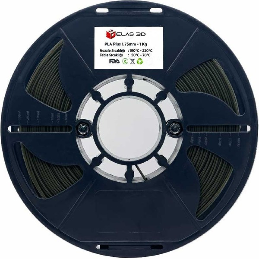Elas Pla Plus Filament Haki Yeşil 1.75MM 1kg Standart Filament Fiyatı
