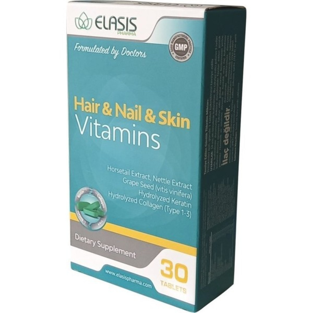 Elasis Pharma Hair Nail Skin Vitamins 30 Kapsül Biotin 2500 Mg Elasis Oto Boyaları Fiyatı