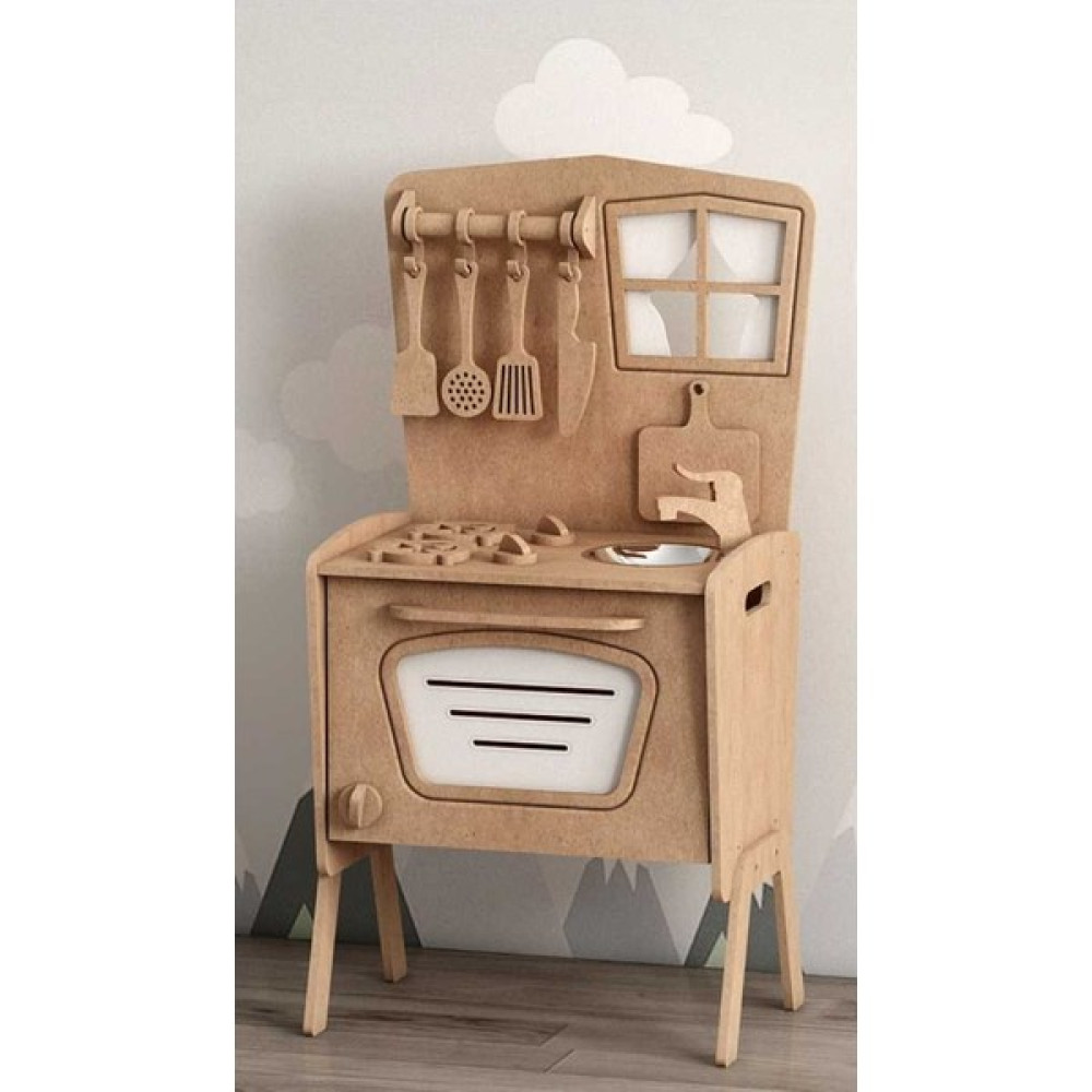 Elay Design Montessori Oyun Mutfağı Eğitici Mutfak Seti Ahşap Ham Mdf Bebek Oyuncakları Fiyatı